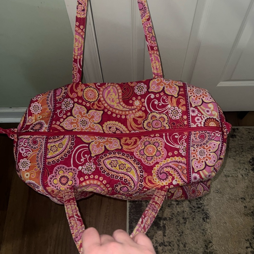 Vera Bradley Women's Large Duffle Bag Red Multicolored Pink multicolor Pre-Owned